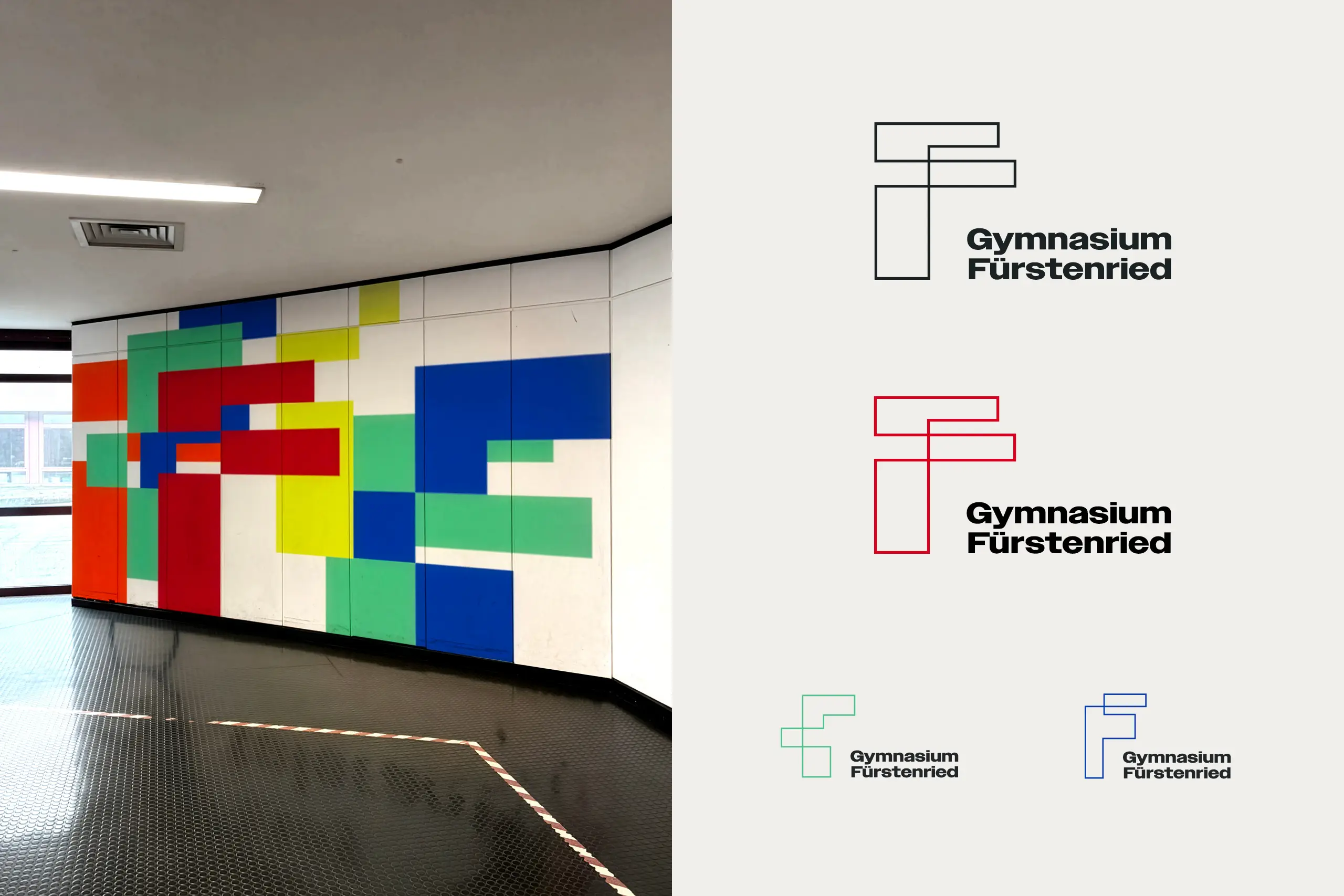 Logodesign und Designsystem für das Gymnasium Fürstenried, München